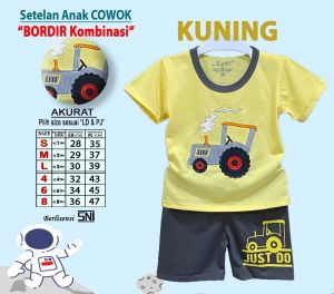 Setelan Baju Anak Laki Laki Usia 0 1 2 3 4 5 Tahun Motif Bordir