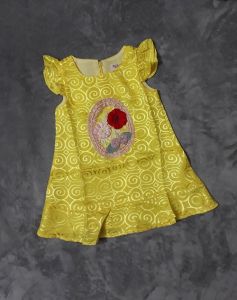 [THÊU HOA] ĐẦM GẤM CHO BÉ GÁI