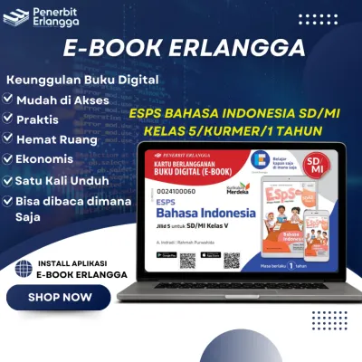 [Erlangga Official] E-Book/Buku Non Fisik: Esps Bahasa Indonesia Kelas 5 SD Kurikulum Merdeka 1 Tahun