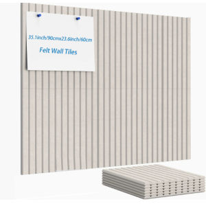6pcs Soundproof Felt Vertical Stripe Acoustic Panel Shock Noise Absorbing for Home Studio School Office Wall