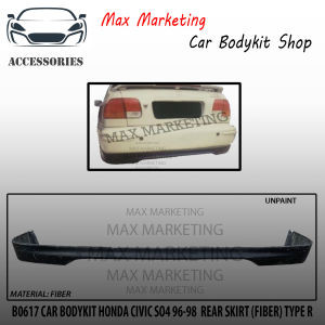 B0617 CAR BODYKIT HONDA CIVIC SO4 96-98 REAR SKIRT (FIBER) TYPE R