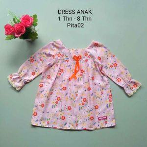 Baju Dress Tuniq Anak Perempuan Panjang Terbaru 1 Thn - 8 Thn Katun Premium