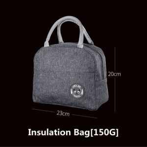 【COD】Lunch Bag Canvas Bags Fresh Handbag Waterproof Thermal Lunch Box Insulated Bag