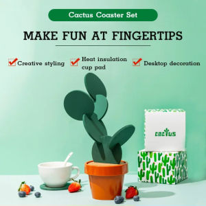 Ready Stock Cactus Coaster Set Desktop Non-Slip Heat Insulation Eco-Friendly Multifunctional Cup Pads
