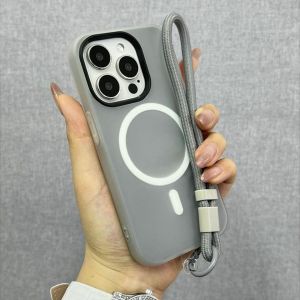 Ốp lưng điện thoại silicon mềm Magsafe màu kẹo sang trọng dành cho iPhone 14 15 16 16e 17 Air 11 12 13 Pro Max Plus dây treo điện thoại​​ có sạc không dây từ tính case