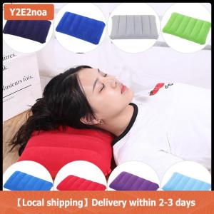 【Local shipping】 47x30cm Portable Folding Air Inflatable Pillow Outdoor Travel Home Soft Pillow