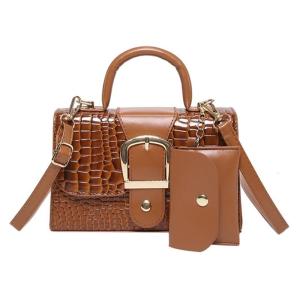 2pcs phong cách hoa văn cá sấu đeo vai mini và túi đeo chéo túi xách da PU cho văn phòng và du lịch thường ngày