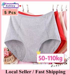 (SG Seller) 5Pcs XL-6XL Women Underwear High Waist Plus Size Ladies Panties Girls Underwear Briefs Underwear Lingerie Panty Female Intimates High Waist Underpants Big Size Panty-NK50