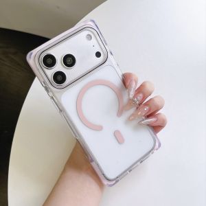 Square Shape Ultra Thin Clear Acrylic For Magsafe Case For iPhone 17 16 18 15 Pro Max c Hard Transparent Back Cover