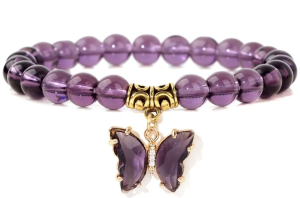 SG Local In Stock New Arrivals Women Butterfly Charms Bracelet Fashion Handmade Glass Beads Crystal Bracelet