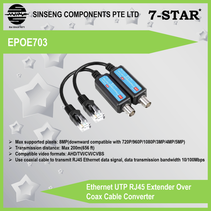 IP Passive Extender Ethernet Over Coax 1-CH, IP Network IP Camera