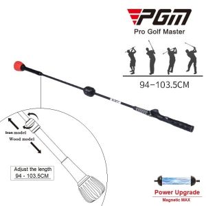 PGM New Arrival Adjustable 6 Gears Golf Swing Trainer Driver Iron Wedge Club Training Aid with Sound Feedback Non-slip Corrective Handgrip for Right Left Handed Men Women Practice