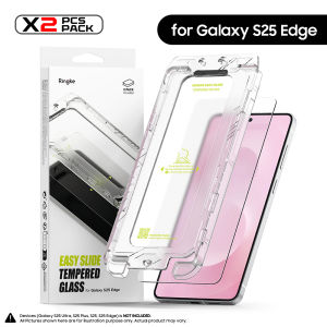 Ringke Easy Slide HD+ Clear Tempered Glass 【2 pack】 for Samsung Galaxy S25Edge/ S25/ S25 Plus/ S25 Ultra Tempered Glass Screen Protection
