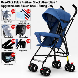【Rainbow Culture】 Lightweight Baby Stroller | One-Hand Fold | Compact Pram Pushchair | Sitting Type | 4 Colors
