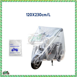 ผ้าคลุมรถมอเตอร์ไซค์ พลาสติกคลุมรถ LDPEเกรดเอ หนา50ไมครอน ใส เหนียว กันฝุ่น กันน้ำ มียางยืดรอบคัน ทนทาน ใช้ง่าย M/L/XL