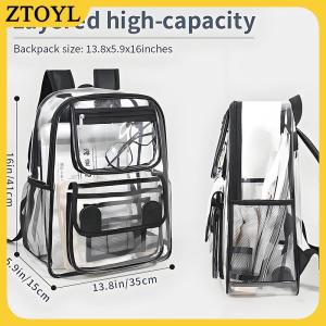 ZTOYL Ba lô trong suốt túi lưu trữ trong suốt sinh viên bookbag Túi lưu trữ túi rõ ràng bãi biển túi làm việc trường học