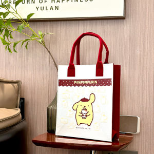 100% Authentic Sanrio Hello Kitty Tote Bag Handbag Thickened Felt Book Bag Tote Bag Kuromi Lightweight Birthday Gift Cinnamoroll Pompompurin Hangyodon A003SN