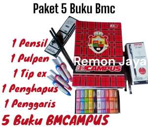 ( PAKET LENGKAP SEKOLAH ) 10 BUKU & 5 BUKU BMCAMPUS ISI 36 LEMBAR  + 2 pulpen + 2 pensil +2 penghapus + 2 tip ex +1 penggaris