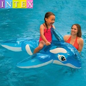 salbabida for baby Inflatable floating water toy blue transparent whale mount childrens swimming mount toys for kids