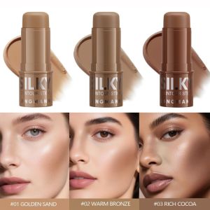 NUBE 3-Color Face Brightening Contour Stick Multi-Functional Natural Matte Brightening Stick  Smooth Application Contouring Stick for Face Makeup