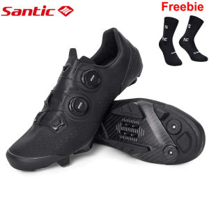 Santic Men Cycling Shoes for MTB Cleats Carbon Fiber Grade 14 Lightweight Lock Mountain Bike Sneakers
