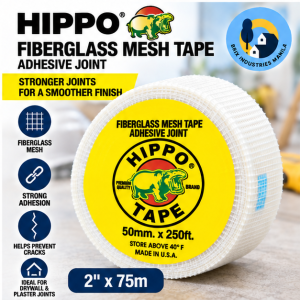 Hippo Fiberglass Mesh Tape – 4 Sizes | Drywall Joint & Crack Repair Tape for Walls & Ceilings Brix Manila