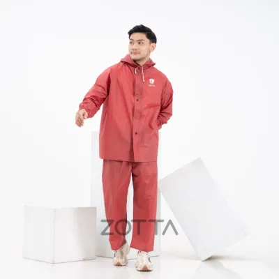 ZOTTA Jas Hujan Pria Wanita Dewasa Setelan Celana Tebal Awet Elastis