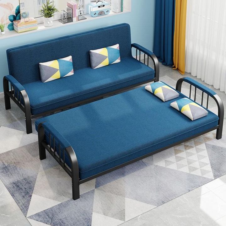 Multifunctional folding sofa bed dual-purpose fabric sofa simple single ...