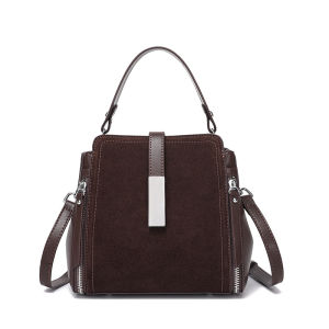 2026 Womens suede patchwork small square handbag vintage color-blocking bag can be carried by hand worn on the shoulder or crossbody suitable for daily use