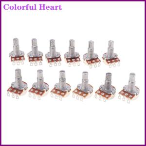 Colorful Heart A500K B500K B250K A250K A50K B50K A25K โพเทนชิออมิเตอร์ B25K มีขนาดเล็กหม้อกีต้าร์ไฟฟ้าเสียงเบสแอมป์ชิ้นส่วนเพลา Volume18mm