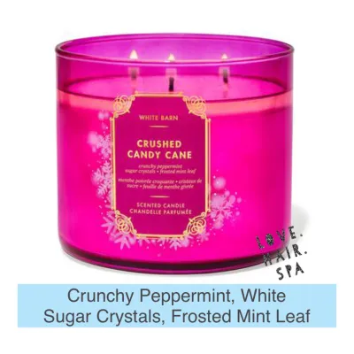 SG Stock ⭐️ CRUSHED CANDY CANE Bath & Body Works 3-Wick Scented Candle Home Fragrance Bath BodyWorks White Barn BBW