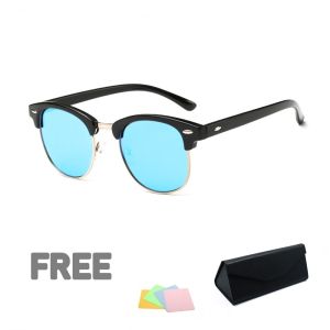 แว่นกันแดด Polarized Sunglasses แว่นกันแดดโพลาไรซ์ แบบ Aviator Style รุ่น MV-848 (ฟ้า)