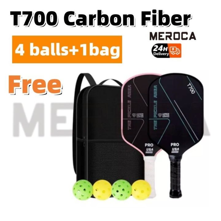 Pickleball Rocks Professional Pickleball Paddle Set T700 2pcs Lightweight Carbon Fiber ...