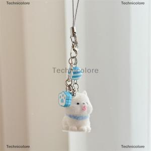 [COD] Technicolore สายคล้องโทรศัพท์สุนัขซามอยด์หวานน่ารักสายคล้องกล้อง CCD อุปกรณ์เสริมเสน่ห์พวงกุญแจกระเป๋าจี้เครื่องประดับของขวัญ