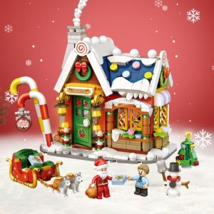 STKE 1 Set มินิมินิ บล็อกอาคารบ้านคริสต์มาส สโนว์แมน 788ชิ้นค่ะ บล็อกอาคารคริสต์มาส ของขวัญสำหรับเด็ก ประณีตประณีตประณีต บล็อกตัวต่อซานตาคลอส สำหรับเด็กๆ