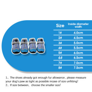 HamshMoc 4pcs Dog Shoes Non-Slip Adjustable Pet Boots Waterproof With Reflective Straps Paw Protector For Dogs Walking