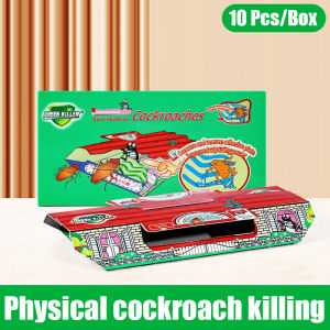 Effective in 1 second 10Pcs Cockroach Killer Roach Traps Roach Bait Roach Motel Cockroach Repeller Insecticides Pesticides for Roach Ants Spiders Bugs Beetles Crickets Non-Toxic designed to be Pet and Child Safe