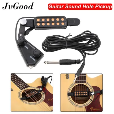 【Local shipment】12-hole Acoustic Guitar Sound Hole Pickup Magnetic Transducer with Tone Volume Controller Audio Cable