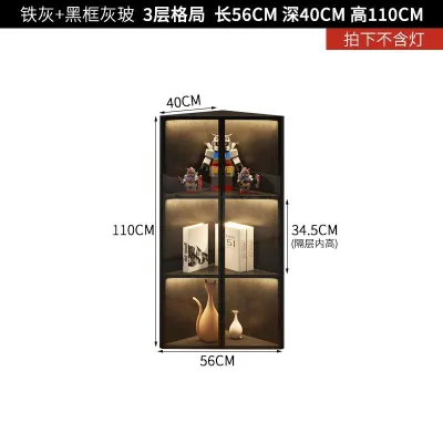Shaped Corner Storage Cabinet – Triangular Design Modern Light Luxury Wall-Leaning Freestanding Shelf for Living