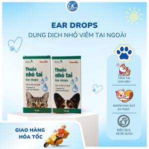 Dung Dịch Nhỏ Viêm Tai Ngoài Ear Drops 10ml Cho Chó Mèo