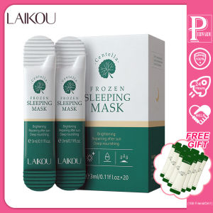 LAIKOU 20Pcs/Box Collagen Firming Sleeping Mask Hydrating Moisturizing Night Repair Mask Face Frozen Smear Mask Whitening Anti-Wrinkle Skincare Centella Asiatica Soothing Face No-Clean Mask for Men & Women(S1A-P6)