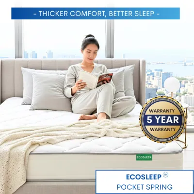 ECOSLEEP 26CM POCKET SPRING MATTRESS (10”) / SINGLE / SUPER SINGLE MATTRESS /QUEEN MATTRESS / KING MATTRESS