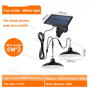 Penjual Lokal Double head lampu surya lampu outdoor solar liontin lampu ip65 air tahan air di luar ruangan lampu surya indoor
