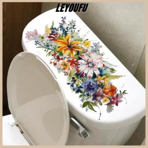 LEYOUFU Toilet Sticker Flower Sticker Bathroom Self-adhesive Painting Waterproof Sticker Toilet Cover Bathroom Wall Sticker