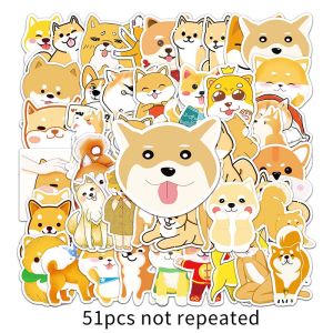 51 cái mô hình nhỏ hoạt hình Nhật Bản chó Shiba Sticker động vật dễ thương Puppy graffiti wwaterproof tái sử dụng xe trang trí Mũ bảo hiểm trượt ván trường hợp hành lý