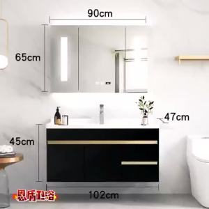 Bathroom Cabinet Combination Wall Mounted Solid Wood Cabinet Smart Mirror Cabinet Wash Basin Vanity