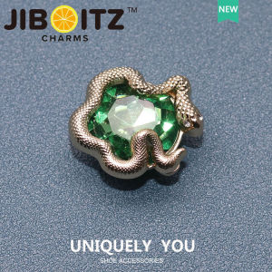 JIBBITZ cross charms ตัวติดรองเท้า งูมรกต เพชรโซ่หรู ตัวติดรองเท้า cross