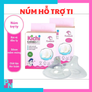 Set 2 cái núm trợ ti silicone Kichilachi cho bé chính hãng núm hỗ trợ ti siêu mềm cho mẹ không BPA (hộp 2 cái)