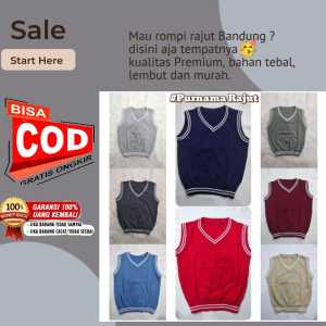 Rompi rajut korean style pria wanita vest Sekolah tk sd smp sma warna hitam navy dongker maroon merah coksu cream biru abu