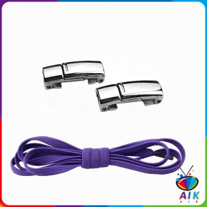 AIK เชือกผูกรองเท้า แบบแม่เหล็ก ยืดหยุ่น ใช้งานง่าย สีพื้น จํานวน 1 คู่ Shoelace